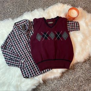 Dockers Button Down Shirt and Sweater Vest Bundle